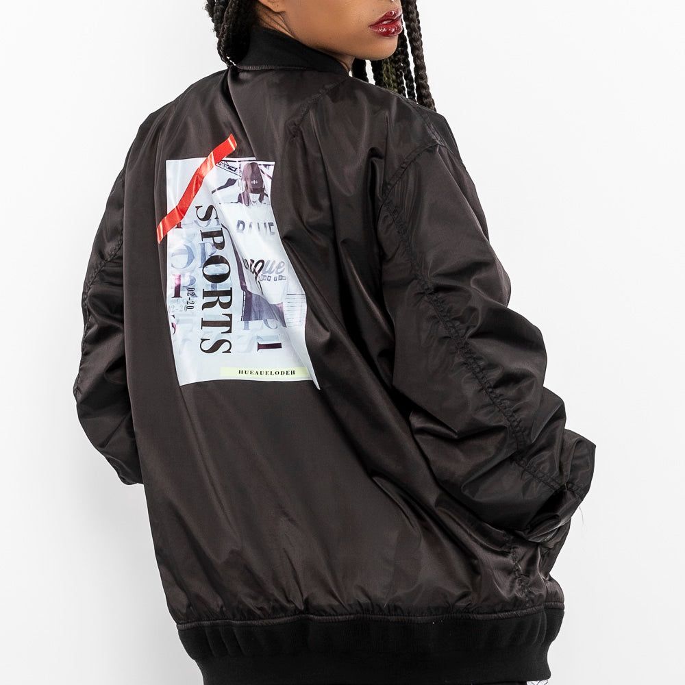 Load image into Gallery viewer, "No Apologies Bomber Jacket-Women" Streetwear Bomber Jacket-Le Fruit Défendu NYC-streetwear jackets