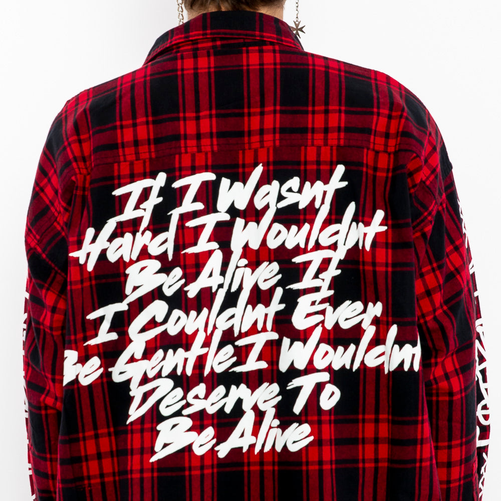 Load image into Gallery viewer, "Paradox Button-down Black-Red Shirt"-Le Fruit Défendu NYC-mens streetwear