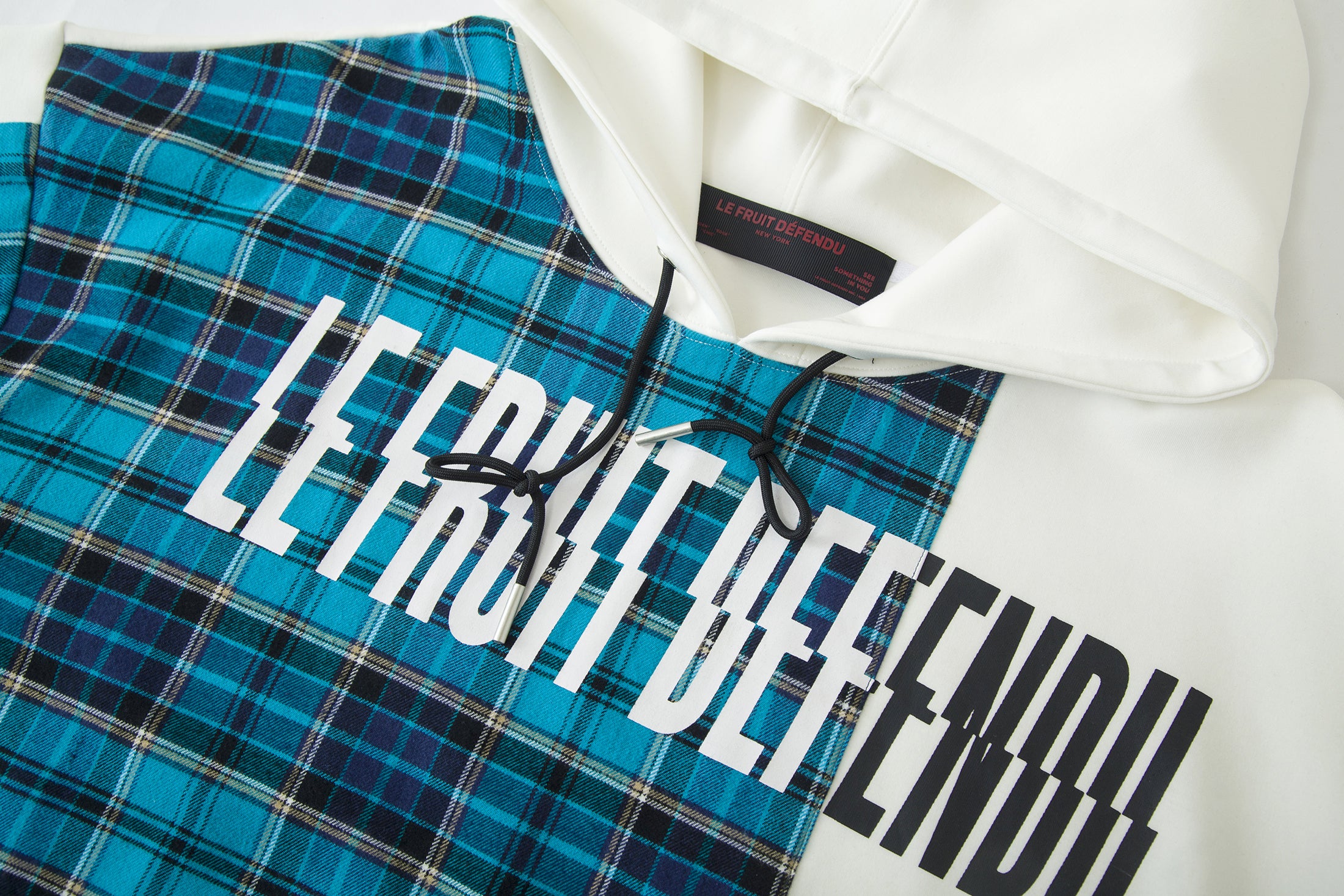 Load image into Gallery viewer, LFD Tartan Mix Hoodie - White