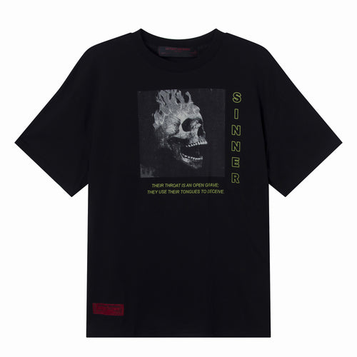 Sinner Black Skull cotton T-shirt