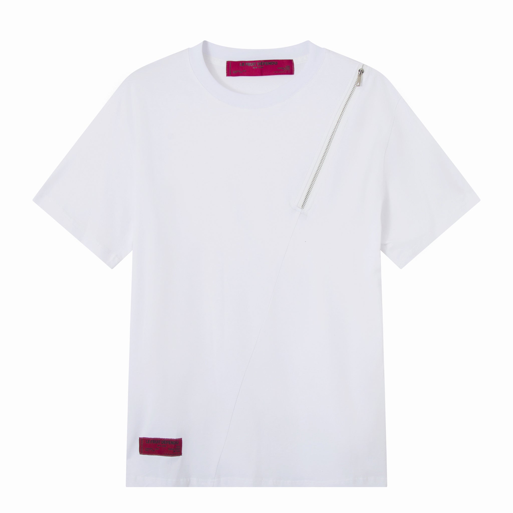 White Front Zip T-shirt